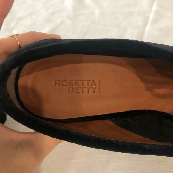 Rosetta Getty Lace Up Black Velvet Ballet Slippers - Picture 4 of 5